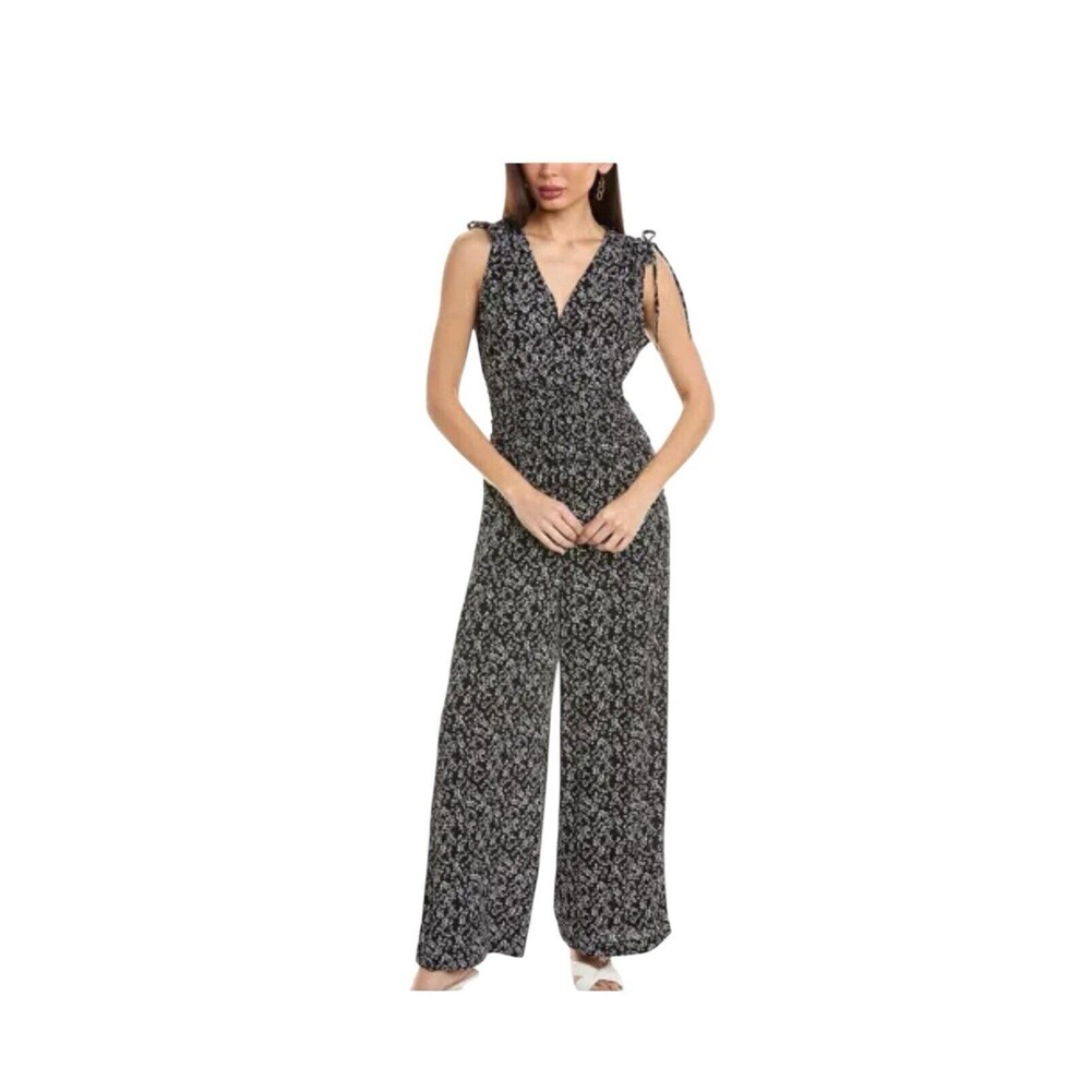 Ellen Tracy Women’s Black Mini Leaf Jumpsuit Size XS NWT